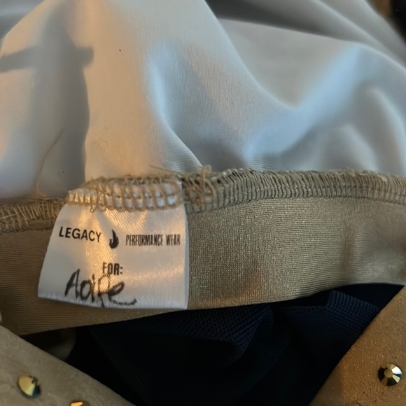 Lyrical Blue & Gold costume two pieces connected by mesh - Picture 9 of 14